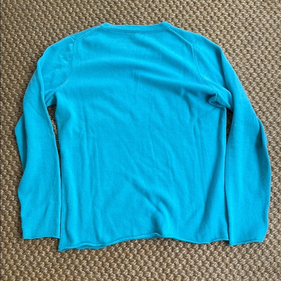 J. Crew Blue Cashmere Crewneck Sweater Knit Casual - Picture 5 of 5